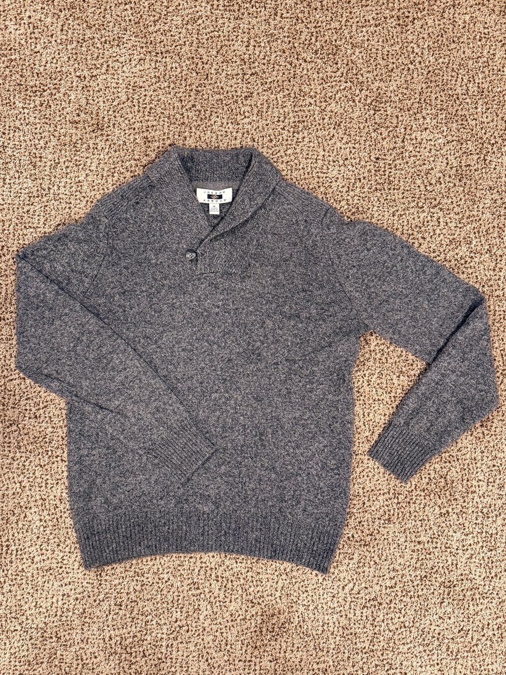 Joseph Abboud Men's V-Neck Shawl Pullover - Heather Gray